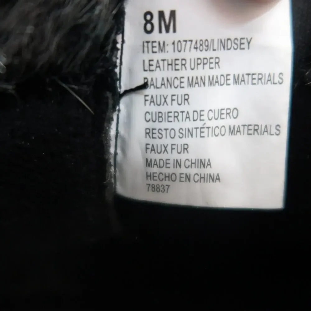 Khombu Shoes Womens 8 Bootie Winter Leather Faux Fur All Weather Lindsey Buckle